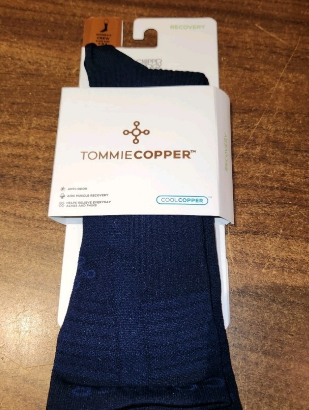 Women's Navy Blue Crew Compression Socks Recovery Shoe Size 4 - 6.5